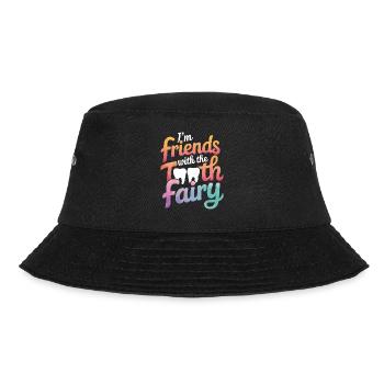 Zahnarzt Zahnarzthelferin Zähne - Bucket Hat - Schwarz - Vorne - Lela (165cm)