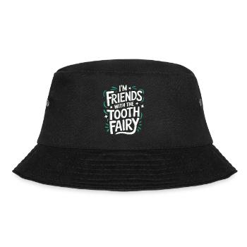 Zahnarzt Zahnarzthelferin Zähne - Bucket Hat - Schwarz - Vorne - Lela (165cm)