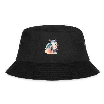 Horse Horses Horse Head - Bucket Hat - black - Front - Lela (165cm)