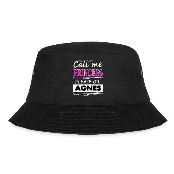 Ich heiße Agnes bin Agnes Prinzessin Geschenkidee - Bucket Hat - Schwarz - Vorne - Lela (165cm)