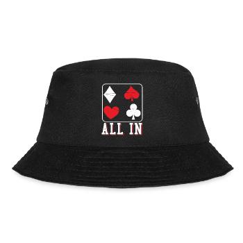 Poker All In Mit Karten-Symbole - Bucket Hat - Schwarz - Vorne - Lela (165cm)