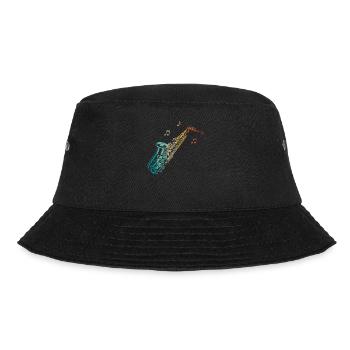 Saxophone Retro Vintage - Bucket Hat - Schwarz - Vorne - Lela (165cm)