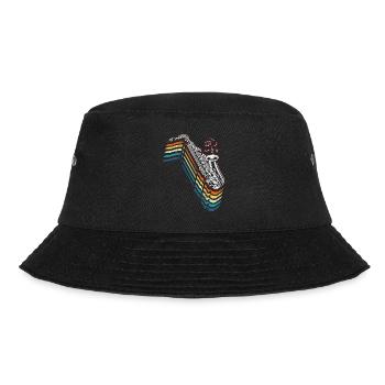Saxophone Retro Vintage - Bucket Hat - Schwarz - Vorne - Lela (165cm)
