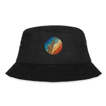 Saxophone Retro Vintage - Bucket Hat - Schwarz - Vorne - Lela (165cm)