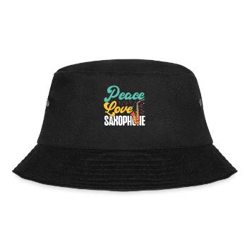 Saxophone Girl Peace Love - Bucket Hat - black - Front - Lela (165cm)
