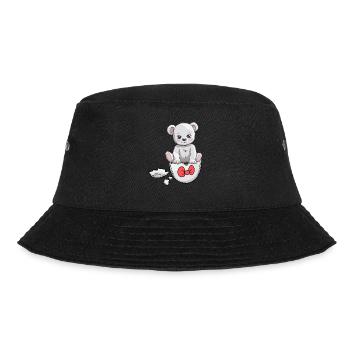 Teddy Bear Birth Baby Eggshell Hatch - Bucket Hat - black - Front - Lela (165cm)