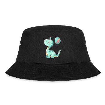 Dinosaur brontosaurus birthday baby - Bucket Hat - black - Front - Lela (165cm)
