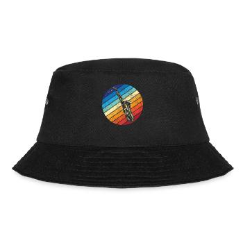 Saxophone Retro Vintage - Bucket Hat - Schwarz - Vorne - Lela (165cm)
