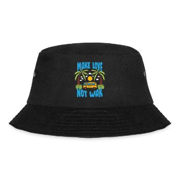 Make Love Not War Flower Power Hippie - Bucket Hat - black - Front - Lela (165cm)
