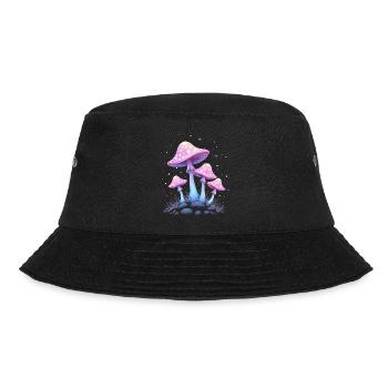 Magische Pilze - Mystische Waldkunst - Bucket Hat - Schwarz - Vorne - Lela (165cm)