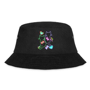 Cats, Cat, Easter, Spring, Retro, 80s, 90s, Child - Bucket Hat - black - Front - Lela (165cm)