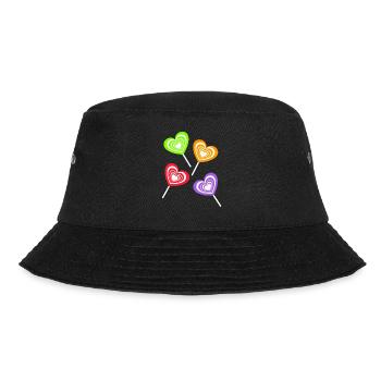 Lollie Lollies Kinder Kind Retro Vintage 80er 90er - Bucket Hat - Schwarz - Vorne - Lela (165cm)