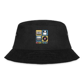Never Forget 80er Jahre Mix Tape Diskette VHS - Bucket Hat - Schwarz - Vorne - Lela (165cm)