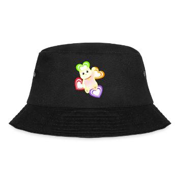 Katze Katzen Herz Herzen - Bucket Hat - Schwarz - Vorne - Lela (165cm)