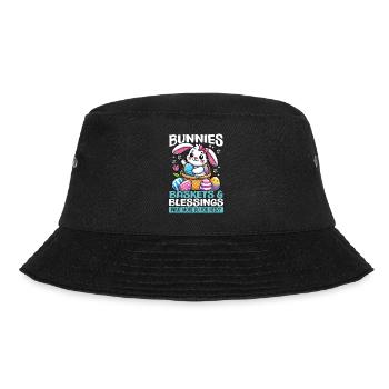 Hasen Körbe & Segen Süße Ostern - Bucket Hat - Schwarz - Vorne - Lela (165cm)