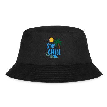 Stay Chill Tropische Entspannung Sommer Urlaub - Bucket Hat - Schwarz - Vorne - Lela (165cm)