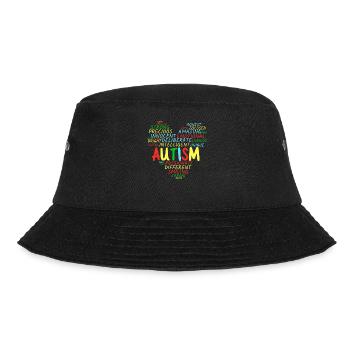 Autism Heart - Bucket Hat - black - Front - Lela (165cm)