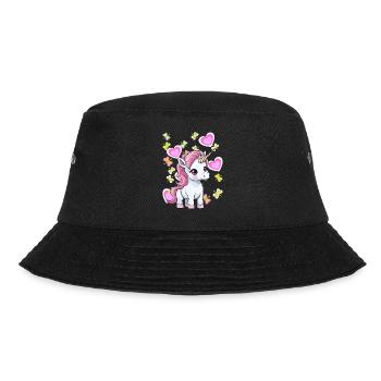 Unicorn Unicorns Horse Horses Children Child - Bucket Hat - black - Front - Lela (165cm)