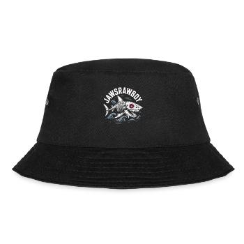 Jawsrawboy Skeleton Shark Illustration - Bucket Hat - black - Front - Lela (165cm)