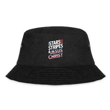 Amerikanischer Gläubiger Christ July 4th Jesus - Bucket Hat - Schwarz - Vorne - Lela (165cm)