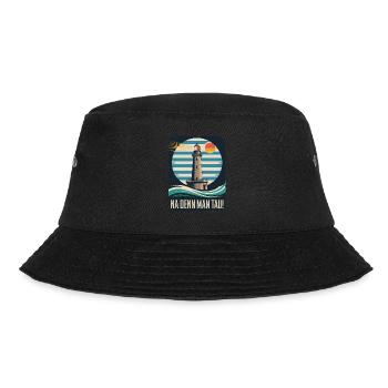 Leuchtturm Na Denn Man Tau Küstenspruch - Bucket Hat - Schwarz - Vorne - Lela (165cm)