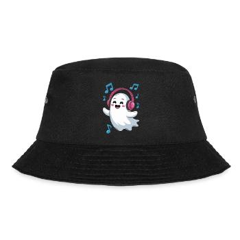 Music-loving Ghost with Headphones - Bucket Hat - black - Front - Lela (165cm)