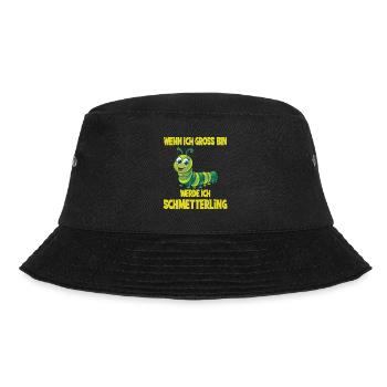 Wenn Ich Groß Bin Werde Ich Schmetterling - Bucket Hat - Schwarz - Vorne - Lela (165cm)