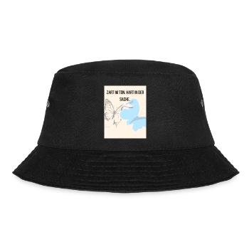 Sanfte Empathie mit Schmetterling und Storch - Bucket Hat - Schwarz - Vorne - Lela (165cm)