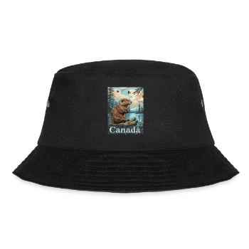 Kanadischer Biber Am Fluss In Wunderschöner - Bucket Hat - Schwarz - Vorne - Lela (165cm)
