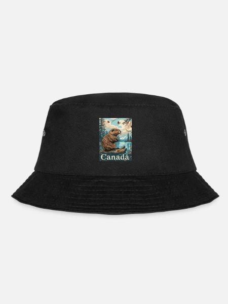 Kanadischer Biber Am Fluss In Wunderschöner - Bucket Hat - Schwarz
