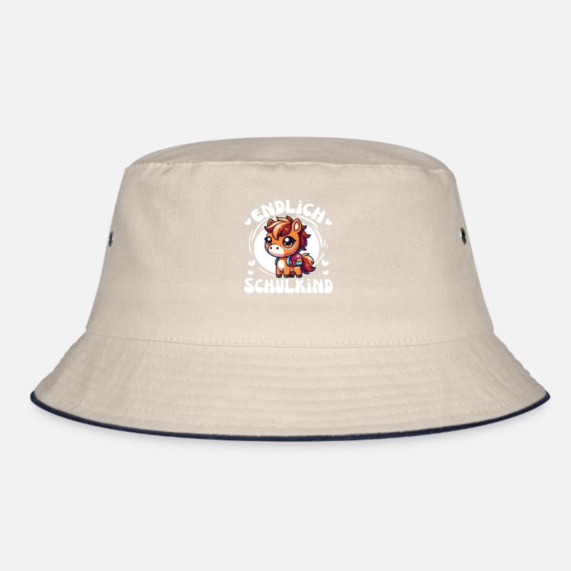 Endlich Schulkind süßes Pferd zur Einschulung Bucket Hat