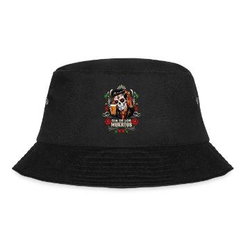 Dia De Los Muertos Bier Totenkopf Totenschädel - Bucket Hat - Schwarz - Vorne - Lela (165cm)