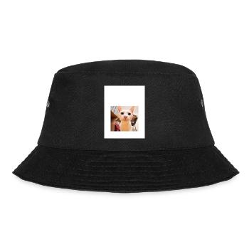 Playful Cat Portrait with Sniffing Detail - Bucket Hat - black - Front - Lela (165cm)