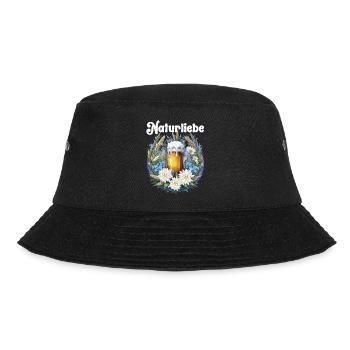 Naturliebe Bierkrug mit Wildblumen Trachtenshirt - Bucket Hat - Schwarz - Vorne - Lela (165cm)