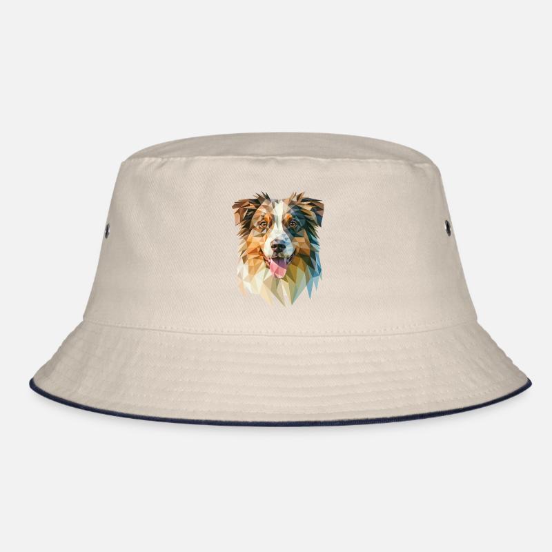 Australian Shepherd - Cooles Low Poly Logo Bucket Hat