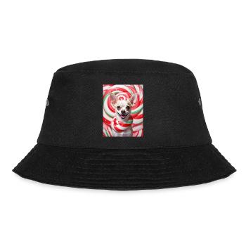 Candy Dog in Peppermix Background - Bucket Hat - black - Front - Lela (165cm)