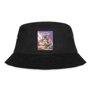 Forever Home Kitten in Box - Bucket Hat - black - Front - Lela (165cm)