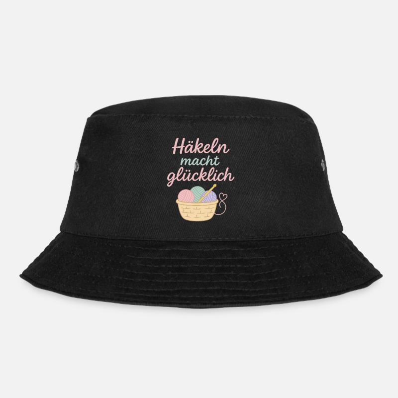 Crochet makes you happy - Bucket Hat - black
