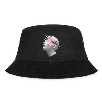 Zerfallender Kopf, innere Gedanken als Trümmer - Bucket Hat - Schwarz - Vorne - Lela (165cm)