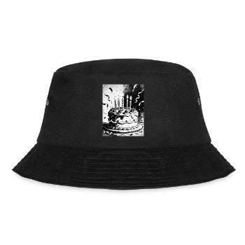 Monochromer Geburtstagskuchen Kerzen - Bucket Hat - Schwarz - Vorne - Lela (165cm)