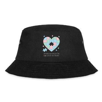 Puzzeln, Hobby, Geduld, Spruch Design - Bucket Hat - Schwarz - Vorne - Lela (165cm)