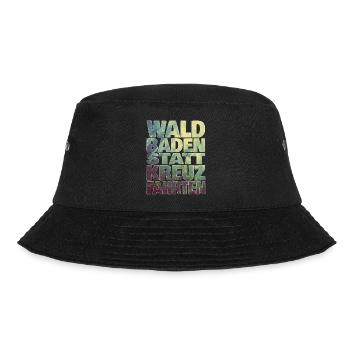 Waldbaden statt Kreuzfahrten - Bucket Hat - Schwarz - Vorne - Lela (165cm)