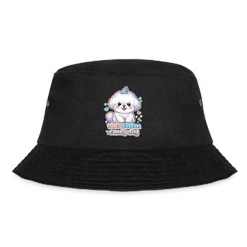 Cotton Candy Dog - cute Bichon Frisé dog Design - Bucket Hat - Schwarz - Vorne - Lela (165cm)