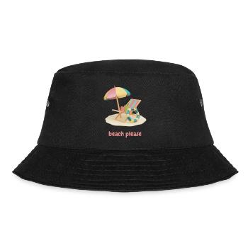 Beach please - Bucket Hat - Schwarz - Vorne - Lela (165cm)