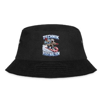 Brillenlangur auf der Zuckerstange - Bucket Hat - Schwarz - Vorne - Lela (165cm)