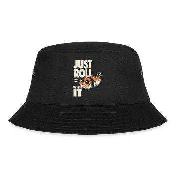 Just Roll With It Sushi Motiv - Bucket Hat - Schwarz - Vorne - Lela (165cm)