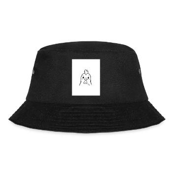 Chick Friend: Minimal Line Drawing - Bucket Hat - black - Front - Lela (165cm)