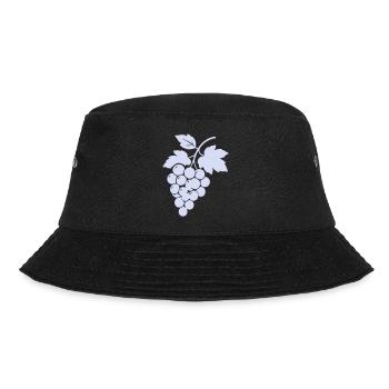 Trauben-Silhouette im Flieder - Bucket Hat - Schwarz - Vorne - Lela (165cm)