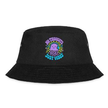 No Thoughts Just Vibes Jellyfish - Bucket Hat - black - Front - Lela (165cm)