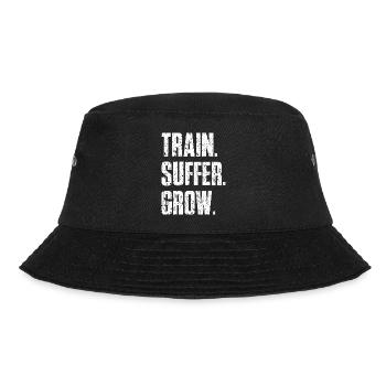 Train Suffer Grow Grunge Motto - White - Bucket Hat - black - Front - Lela (165cm)